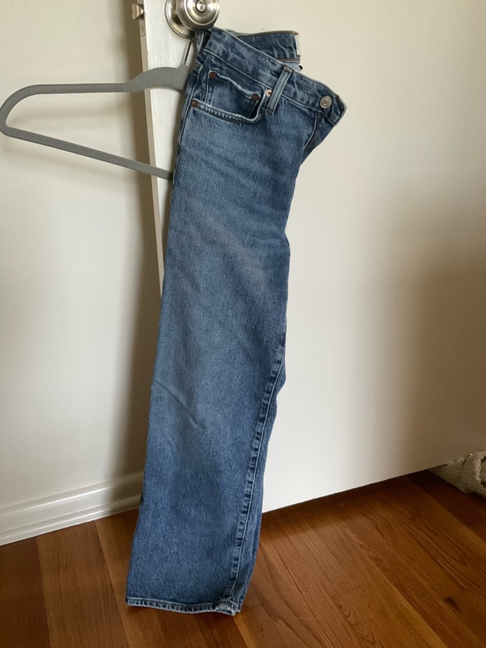 Agolde Medium Blue Mid-rise Denim Jeans